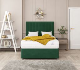 "Bed Choices Alaska Divan Bed With 2 drawers, Mattress & 26"" Headboard in Emerald - Size: Single" - thumbnail 2