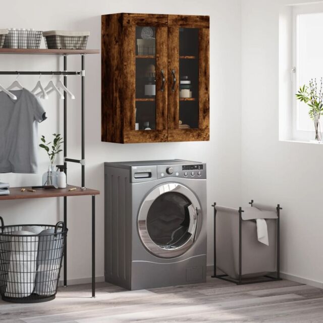 Berkfield Home Wall Mounted Cabinet Smoked Oak 69.5x34x90 cm Engineered Wood in Brown - image 1