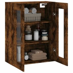 Berkfield Home Wall Mounted Cabinet Smoked Oak 69.5x34x90 cm Engineered Wood in Brown - thumbnail 5
