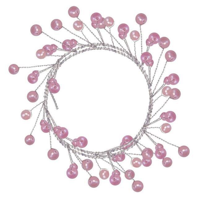 VFM e-Store Christmas Pearl Garland Decoration 100cm x 3cm Pink X 1 - Size: 100 cm x 3 cm - image 1