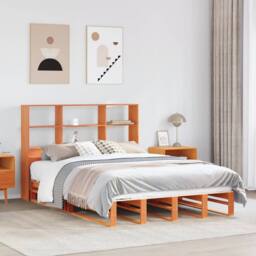 Berkfield Home Decorative Bookcase Bed without Mattress Wax Brown 160x200 cm Sol - thumbnail 2