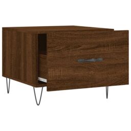 Berkfield Home Coffee Table Brown Oak 50x50x40 cm Engineered Wood - Size: 50 x 50 x 40 cm - thumbnail 6