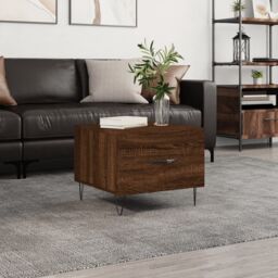 Berkfield Home Coffee Table Brown Oak 50x50x40 cm Engineered Wood - Size: 50 x 50 x 40 cm - thumbnail 1