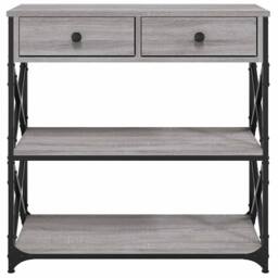 Berkfield Home Console Table Grey Sonoma 75x28x75 cm Engineered Wood - Size: 75 x 28 x 75 cm - thumbnail 6