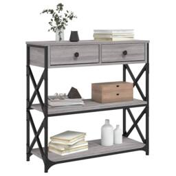 Berkfield Home Console Table Grey Sonoma 75x28x75 cm Engineered Wood - Size: 75 x 28 x 75 cm - thumbnail 3