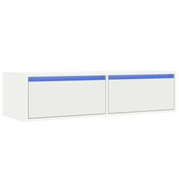 Berkfield Home TV Cabinet with LED Lights White 100X35.5x25 cm - thumbnail 3