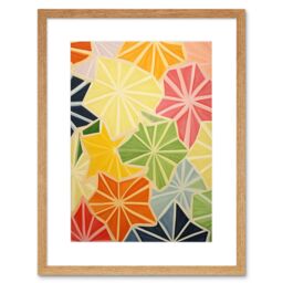 Artery8 Wall Art Print Colourful Slices of Star Fruit Bright Watercolour Painting Abstract Carambola Kitchen Artwork Framed 9X7 Inch - thumbnail 1