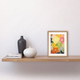 Artery8 Wall Art Print Colourful Slices of Star Fruit Bright Watercolour Painting Abstract Carambola Kitchen Artwork Framed 9X7 Inch - thumbnail 2