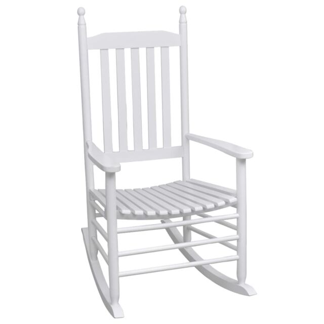 Berkfield Home Rocking Chair with Curved Seat White Wood - image 1