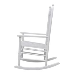 Berkfield Home Rocking Chair with Curved Seat White Wood - thumbnail 2