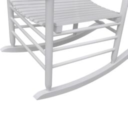 Berkfield Home Rocking Chair with Curved Seat White Wood - thumbnail 3