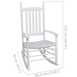 Berkfield Home Rocking Chair with Curved Seat White Wood - thumbnail 5