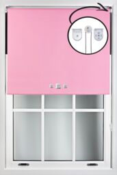 Furnished Pink Blackout Roller Blinds with Triple Square Eyelets & Metal Fittings - Size: 50 cm width x 210 cm drop