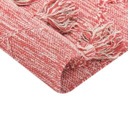 Wyld and Coco Hand Tufted Cotton Area Rug Red and White Thick Weave Tassels - Size: 160 cm x 230 cm - thumbnail 5