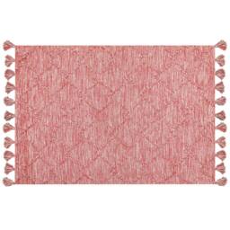 Wyld and Coco Hand Tufted Cotton Area Rug Red and White Thick Weave Tassels - Size: 160 cm x 230 cm - thumbnail 3