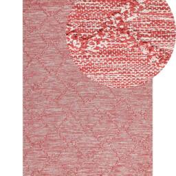 Wyld and Coco Hand Tufted Cotton Area Rug Red and White Thick Weave Tassels - Size: 160 cm x 230 cm - thumbnail 2