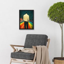Artery8 Road To Acceptance LGBTQ Conceptual Modern Artwork Framed Wall Art Print A4 in Black - thumbnail 2