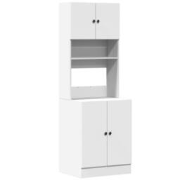 Berkfield Home Kitchen Cabinet White 60x50x180 cm Engineered Wood - Size: 60 x 50 x 180 cm