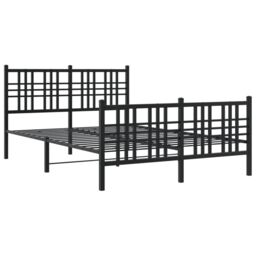 Berkfield Home Metal Bed Frame without Mattress with Footboard Black 120x190cm - Size: 120x190 cm - thumbnail 3