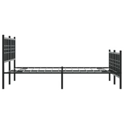 Berkfield Home Metal Bed Frame without Mattress with Footboard Black 120x190cm - Size: 120x190 cm - thumbnail 5