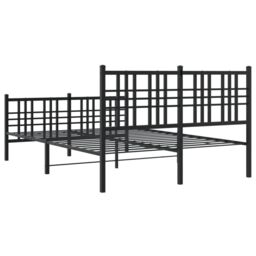 Berkfield Home Metal Bed Frame without Mattress with Footboard Black 120x190cm - Size: 120x190 cm - thumbnail 6