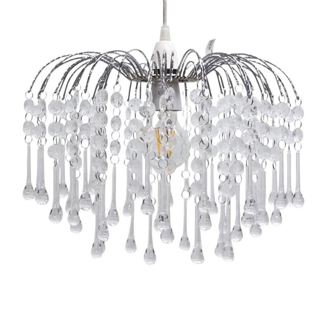 First Choice Lighting Skye - Cascading Jewelled Pendant Shade in Clear - image 1