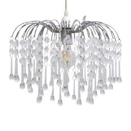 First Choice Lighting Skye - Cascading Jewelled Pendant Shade in Clear - thumbnail 1