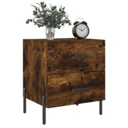 Berkfield Home Bedside Cabinet Smoked Oak 40x35x47.5 cm Engineered Wood in Brown - thumbnail 3