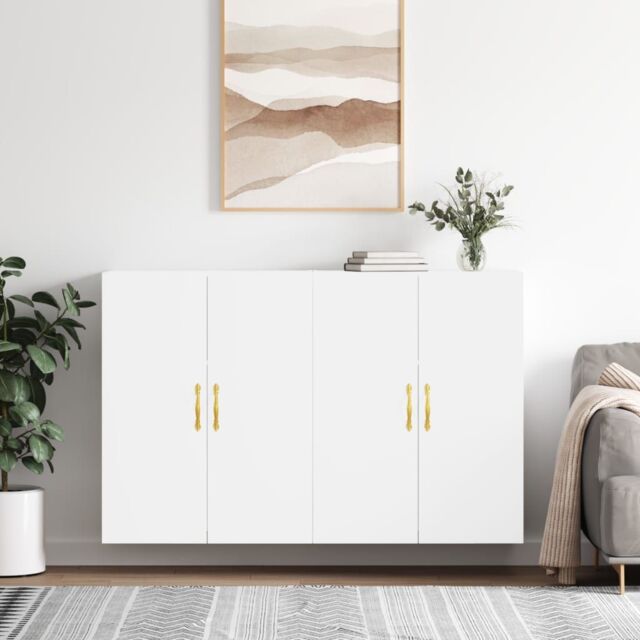 Berkfield Home Wall Mounted Cabinets 2 pcs White 69.5x34x90 cm - image 1