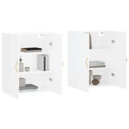 Berkfield Home Wall Mounted Cabinets 2 pcs White 69.5x34x90 cm - thumbnail 3