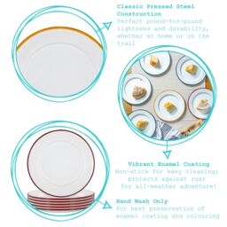 Argon Tableware 16 Piece White Enamel Dinner Set in Navy - thumbnail 3