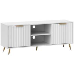 Wyld Haus Lamo 120cm White Wooden TV Stand Etched Doors Up to 55 Inch TVs - thumbnail 2