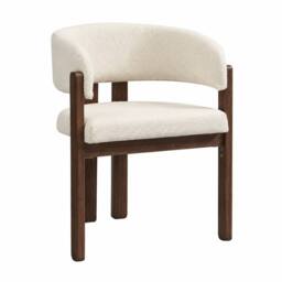 BTM Set of 2/4/6 Bouclé Dining Chairs Solid Wood Walnut - thumbnail 9
