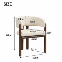 BTM Set of 2/4/6 Bouclé Dining Chairs Solid Wood Walnut - thumbnail 5