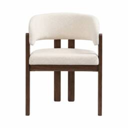 BTM Set of 2/4/6 Bouclé Dining Chairs Solid Wood Walnut - thumbnail 8