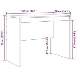 Berkfield Home Writing Desk White Particle board 100 x 50 x 76 cm Storage - thumbnail 8