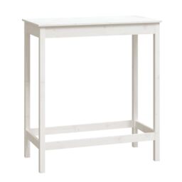 Berkfield Home Bar Table White 100x50x110 cm Solid Wood Pine - Size: 100 x 50 x 110 cm - thumbnail 2