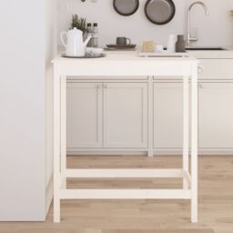 Berkfield Home Bar Table White 100x50x110 cm Solid Wood Pine - Size: 100 x 50 x 110 cm