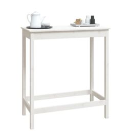Berkfield Home Bar Table White 100x50x110 cm Solid Wood Pine - Size: 100 x 50 x 110 cm - thumbnail 4