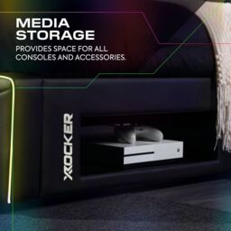X Rocker Oracle TV Bed with LED Lighting & Underbed Media Storage in Black - Size: Double - thumbnail 4