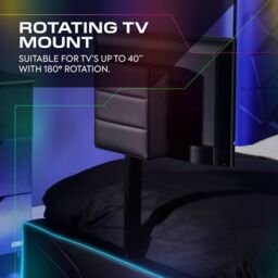 X Rocker Oracle TV Bed with LED Lighting & Underbed Media Storage in Black - Size: Double - thumbnail 5
