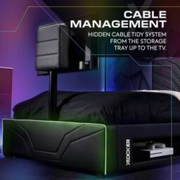 X Rocker Oracle TV Bed with LED Lighting & Underbed Media Storage in Black - Size: Double - thumbnail 6