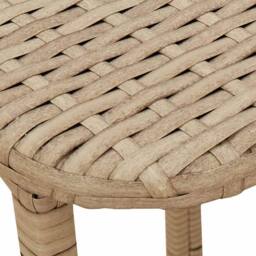 Berkfield Home Beautiful Folding Garden Table Beige 90x51x75 cm Poly Rattan - Size: 90 x 51 x 75 cm - thumbnail 9