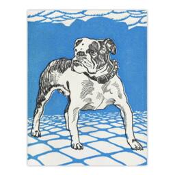 "Artery8 Dog Lover Bulldog Animal Portrait Moriz Jung Wall Art Poster Print in Blue - Size: W24"" x H32""" - thumbnail 1