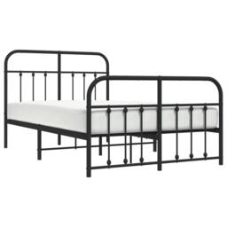 Berkfield Home Metal Bed Frame with Headboard & Footboard Black 120x200 cm - Size: Small Double - thumbnail 5