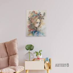 "Artery8 Alice Portrait in Wonderland Canvas Wall Art Print in Beige - Size: W18"" x H24""" - thumbnail 3