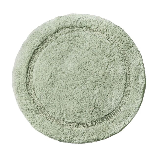 Allure Bath Fashions Round Bath Mat Non-Slip - 100% Cotton Circle Bathroom Rug in Light Green - image 1