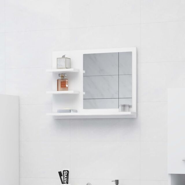 Berkfield Home Bathroom Mirror White 60x10.5x45 cm Engineered Wood - image 1