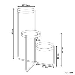 Wyld and Coco Beige Iron 3-Tier Plant Stand 21 x 42 x 60 cm Indoor - Size: Medium - thumbnail 4