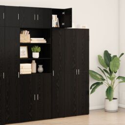Berkfield Home Wall Cabinet Black Oak 30x42.5x40 cm Engineered Wood - thumbnail 4